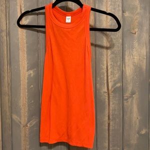 Bright orange ribbed racerback athletic tank top size xs